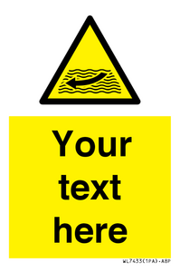 Custom Warning strong river flows